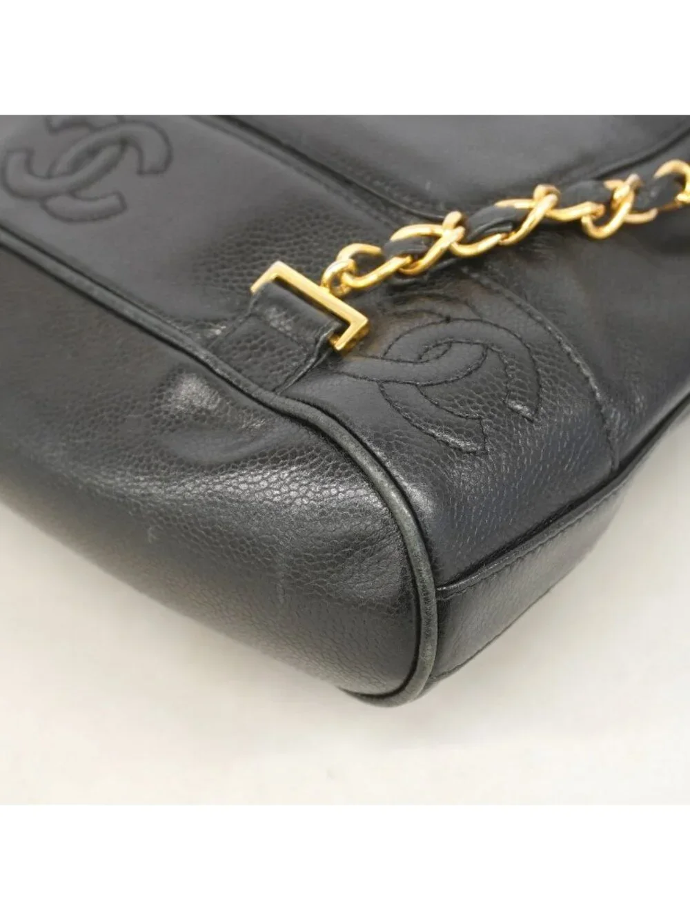 Chanel Backpack Triple Coco Caviar Leather Black Gold